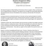 Board members for the Sequim-Dungeness Valley Chamber of Commerce issued this open letter on Feb. 8 after chamber staff and volunteers received hundreds of negative calls in response to recent national and regional news stories about the City of Sequim.
