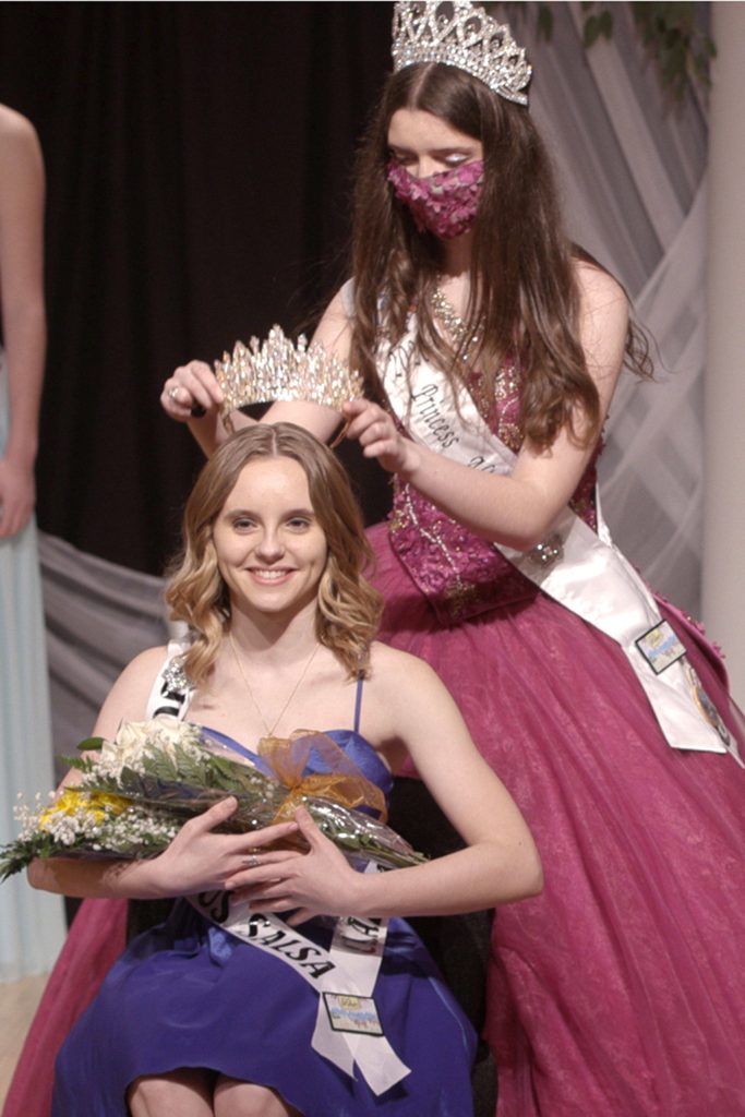 Zoee Kuperus, seen here being crowned by 2020 princess Alicia Pairadee, will represent the Sequim Irrigation Festival as a princess in 2021 for the annual events 126th year. Photo courtesy Silas Crews
