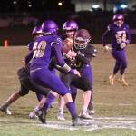 Sequim defenders break up a pass intended for South Kitsap receiver Brayden Segerman (89). Sequim Gazette photo by Michael Dashiell