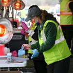 Volunteer nurse Michelle Grinnell preps COVID-19 vaccination doses at the Jamestown Family Health Clinic drive-thru clinic in Sequim on March 4. Sequim Gazette photo by Michael Dashiell