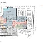 A floor plan for a proposed expansion of the North Olympic Library Systems Sequim branch shows more meeting space, study rooms and additional staff space among other alterations. Funding for the expansion is being considered by state legislators as part of Library Capital Improvement Program grants in Gov. Jay Inslees 2021-2023 budget plan. Artwork courtesy of North Olympic Library System