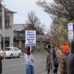 On March 27, about 30 people gathered in downtown Sequim in support of Asian-Americans. Sequim Gazette photo by Matthew Nash
