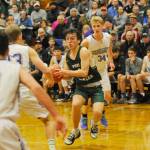 Then Port Angeles High senior Gary Johnson looks to score in a January 2020 league match-up with host Sequim. Johnson bolsters a strong lineup at Peninsula College that sees its 2020-2021 season tip off this week. Sequim Gazette file photo by Michael Dashiell