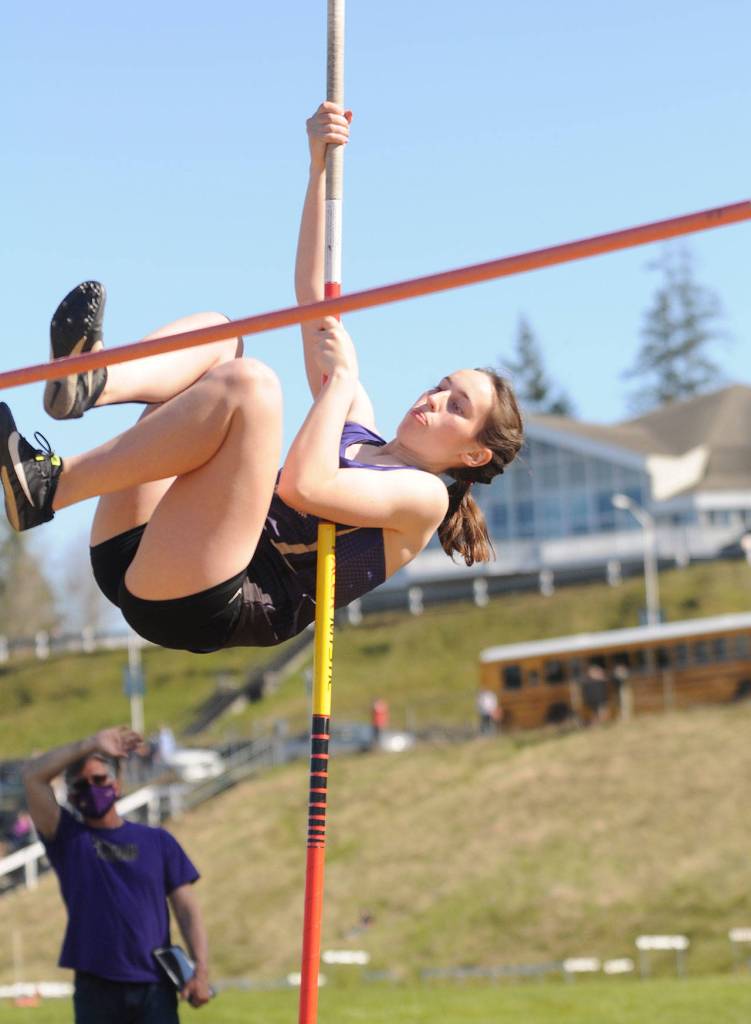 Sequims Rileigh VanDyken cleared 7 feet in the pole vault to win her event.