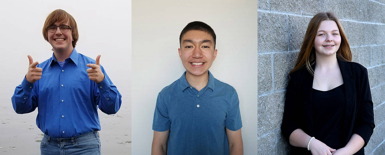 The Rotary Club of Sequim Students of the Months for January, February and March are (from left), Braden Koch, Koda Robinson and Pearl Peterson. Submitted photos