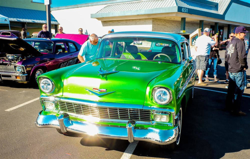 Saturdays car show featured a refurbished 1956 Chevrolet. Photo by Bob Lampert
