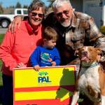Corky and Cliff Schadler, pictured here with their 2-year-old grandson, were recently 
recognized for their efforts with the 
local Parents of Addicted Loved-ones (PAL) 
organization. Submitted photo