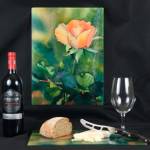The Soroptimist Online Garden Show Auction features art by Jolene Sanborn, whose work is on display on five decorative cutting boards. Pictured here is Orange Glory. Submitted photos