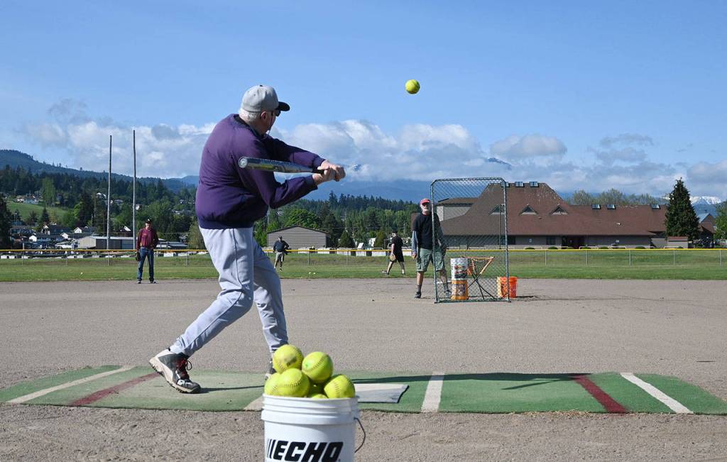 Sequim Senior Greywolves scrimmage at the Carrie Blake Community Park fields last week. The group invites men (50 and older) and women (45 and older) to join in recreational play on Tuesday and Thursday mornings. Sequim Gazette photo by Michael Dashiell
