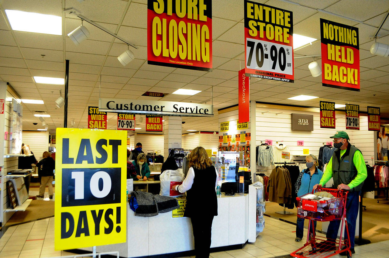 Sequim JCPenney closes its doors at 6 p.m. Sunday, May 16, after more than 101 years between multiple locations in Port Angeles and Sequim. Sequim Gazette photo by Matthew Nash