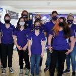 Sequim Highs bowling squad takes a break from competition at Laurel Lanes in Port Angeles, at their May 11 match versus Bremerton. Photo courtesy of Randy Perry