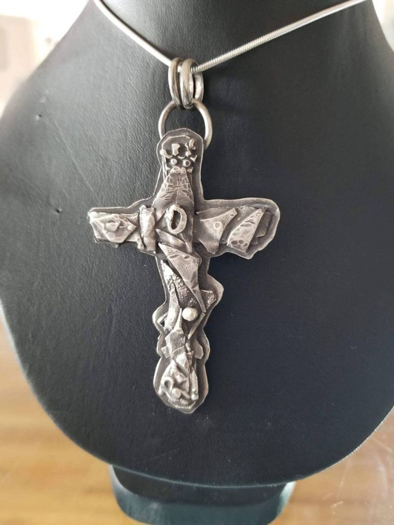 Fused Cross by Macaria D Patapoff, a presenting artist at the Blue Whole Gallerys Thank You to the Community exhibit in June. Submitted photo