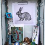 Art changes daily, sometimes multiple times a day, at the areas first Free Little Art Gallery at Dungeness Dandelion Botanical Company, 4681 Sequim Dungeness Way. Mediums range from watercolors to woodcarvings to jewelry to painted rocks. Photo courtesy of Gayle Selby