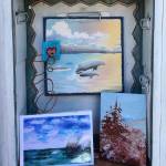 Art changes daily, sometimes multiple times a day, at the areas first Free Little Art Gallery at Dungeness Dandelion Botanical Company, 4681 Sequim Dungeness Way. Mediums range from watercolors to woodcarvings to jewelry to painted rocks. Photo courtesy of Gayle Selby