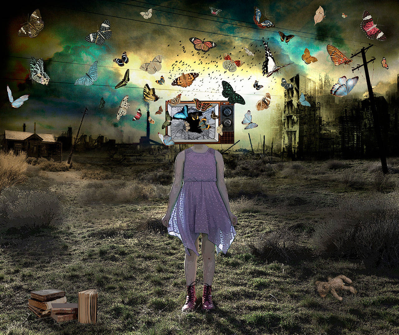 Butterfly Girl (digital art) by Angela Miller of Pasco, the Best of Show honor recipient at the 2021 Peninsula College Student Art Exhibition. Submitted art