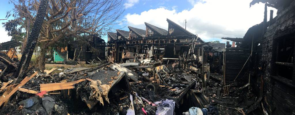 Lost in a June 6 fire near the Sequim Civic Center was a house, garage, dental lab and fifth wheel trailer totaling about $300,000, including belongings. The home was insured but the trailer was not, report Clallam County Fire District 3 officials. Sequim Gazette photo by Matthew Nash