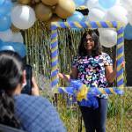 Fifth grader Prachi Faldu smiles for a photo for her mom during a drive-through graduation at Helen Haller Elementary on June 17. Sequim Gazette photo by Matthew Nash