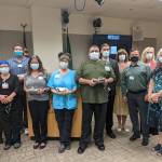 Pictured, from left, are patient experience director Patti Haught, Dr. Phyllis Slife, Richard DeCou, Renae Winston, Debe Stallings, John Blevins, OMC CEO Darryl Wolfe, patient experience manager Michelle McFall, board president John Nutter, Chief Human Resources Officer/legal counsel Jennifer Burkhardt and Debbie Campbell. Photo courtesy of Olympic Medical Center