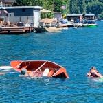 Clallam County Sheriffs Offices Marine Unit aids youths at Lake Sutherland recently. Local law enforcement officials are asking locals to remember to stay safe on the water this holiday weekend. Photo courtesy of Clallam County Sheriffs Office