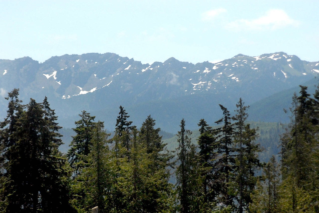 Klahhane Ridge south of Port Angeles is shown Thursday, July 8, with little snow on the north face. Photo by Keith Thorpe/Olympic Peninsula News Group