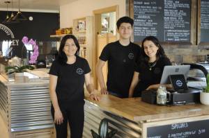 The Back Alley Cafe in downtown Sequim features health-focused meals and juices and smoothies made by family members, from left, Guadalupe, Sergio Alex, and Nathalie Arreguin. Its open 9-4:30 p.m. Tuesday-Saturday at 138 W. Washington St. Sequim Gazette photo by Matthew Nash