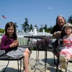 Joy Neal, who lives near Washington Lavender Farm and the George Washington Inn, enjoys some lavender ice cream with her granddaughters Summer, 6, and Sloane, 3, Smith last week.