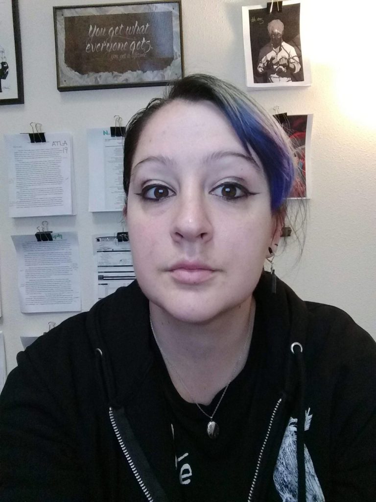 Prior to the pandemic, Jenny Blenk kept comics she was editing on a wall behind her desk at Dark Horse Comics to keep them organized. Some of the comics she edits, include Hellboy and Avatar: the Last Airbender. Photo courtesy of Jenny Blenk