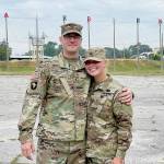 Sequim High graduate Ashleigh Cate, pictured here with step-father Chief Warrant Officer 3 Jonathan Short, now serves in the U.S. Army as a combat medic. Submitted photo