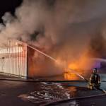 Firefighters respond to an early-morning fire at Olympic Ambulance on July 13. Photo courtesy of Clallam County Fire District 3