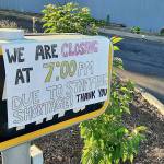 A sign announces reduced hours at Sequims Dairy Queen last week. Sequim Gazette photo by Michael Dashiell