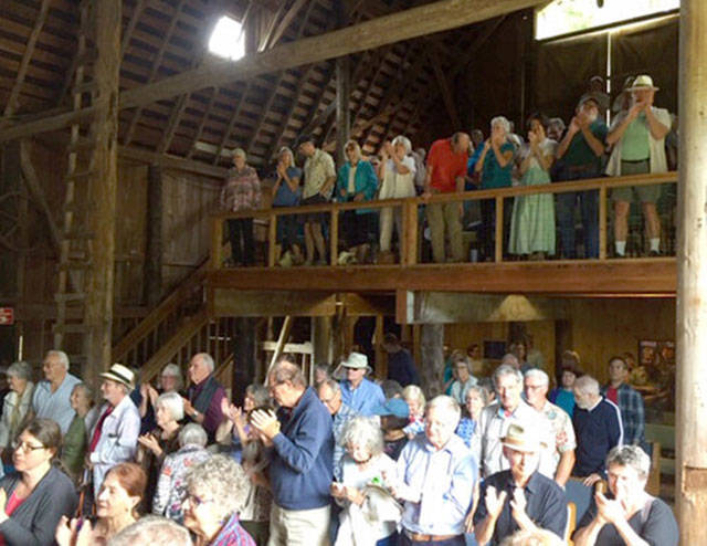 A crowd enjoys a Concerts in the Barn performance. After a year away, the free series hosted in Quilcene is back in 2021, starting July 17. Photo courtesy of Concerts in the Barn