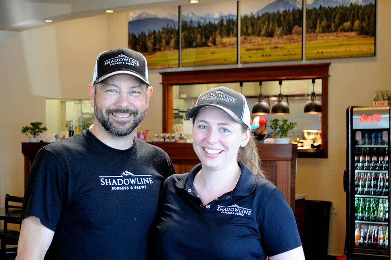 John and Sara Zemla opened Shadowline Burgers and Brews, 179 W. Washington St., in mid-May offering elevated and drive-in style burgers, sandwiches, salads and more in downtown Sequim. The couple said Shadowline has found a dedicated contingent of diners. The community has already embraced us, John said. Sequim Gazette photo by Matthew Nash