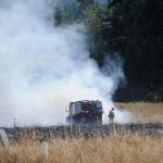 Fire officials estimate more than five acres was burned in a brush fire on July 27. Sequim Gazette photo by Matthew Nash