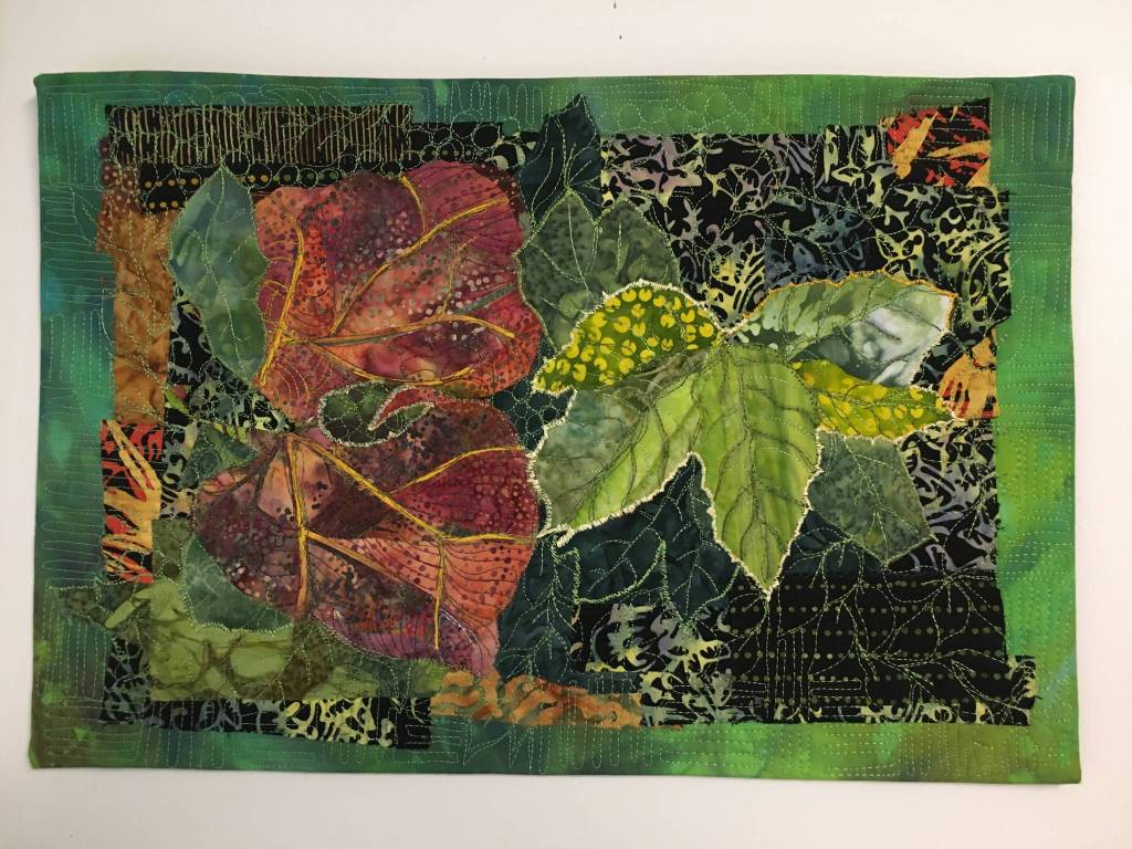 Reaching for Light, by Liisa Fagerlund, a member of the North Peninsula chapter of the Surface Design Association, is on display through October at the Farm. Fresh. Art. exhibit in Port Townsend. Submitted art