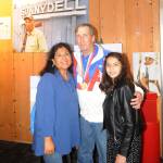 Matt Dryke, 1984 Olympic Games gold medal winner (skeet shooting), joins his wife Yvonne and daughter Ellen at the opening of the new Sequim Museum & Arts building in July 2019. A section of the museum details Drykes storied career in the sport. Sequim Gazette file photo by Michael Dashiell