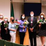 Pictured, from left, are Sophia Rognlien, Jennifer Burkhardt, Patti Haught, Amber Rauch, Li Li, Darryl Wolfe, Michelle McFall and John Nutter. Photo courtesy of Olympic Medical Center