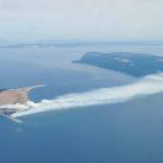 Smoke from a fire on Protection Island drifts across the Strait of Juan de Fuca Tuesday afternoon. Photo by Jack Graham/jackgrahamaviation.com