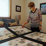 For the first time, Judy Newblom plans to put a stamp exhibit before professional judges next month. It profiles the role women played in the space race and highlights many female astronauts. Shell preview it Saturday at the Strait Stamp Show in the Guy Cole Event Center. Below: Its not uncommon for collectors to buy sets of stamps to obtain just one stamp, said Vera Felts. She bought this set of six for one lavender stamp. Sequim Gazette photos by Matthew Nash