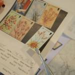 Its not uncommon for collectors to buy sets of stamps to obtain just one stamp, said Vera Felts. She bought this set of six for one lavender stamp, she said. Sequim Gazette photo by Matthew Nash