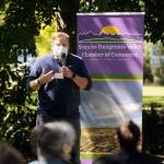 State Rep. Mike Chapman speaks at the Sequim-Dungeness Valley Chamber of Commerces annual picnic and Citizen of the Year presentation on Aug. 24, where the chamber honored essential workers with its 2020 award. Sequim Gazette photo by Michael Dashiell
State Rep. Mike Chapman speaks at the Sequim-Dungeness Valley Chamber of Commerces annual picnic and Citizen of the Year presentation on Aug. 24, where the chamber honored essential workers with its 2020 award. Sequim Gazette photo by Michael Dashiell