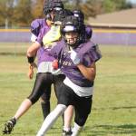 Sequim running back/all-purpose player Aiden Gockerell and the Wolves get some preseason work in at the Wolves practice fields last week. Sequim Gazette photo by Michael Dashiell
