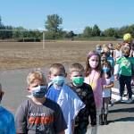 Gretta Richs second grade class lines up after a fun time at recess on the first day of school at Greywolf Elementary School on Sept. 1. Photo courtesy of Greywolf Elementary
