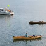 Sequims Kip Tulin (foreground) and Robbie Niclas complete the 2021 Row for Hospice race on Sept. 19. Photo by Dennis Miller