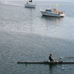 Sean Halberg is second to the finish line at the 2021 Row for Hospice race. Photo by Dennis Miller