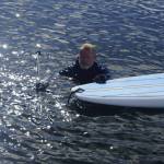 Tim Walls cools off at the 2021 Row for Hospice. Photo by Durkee and Mary Jeanne Richards