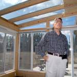 A sunroom with triple-pane windows and heat-absorbing tiles provides a large portion of the heat in David Larges rural Sequim home, pictured here in 2018. Larges home is back on the American Solar Energy Societys annual open house tour on Oct. 2. File photo by Keith Thorpe/Olympic Peninsula News Group