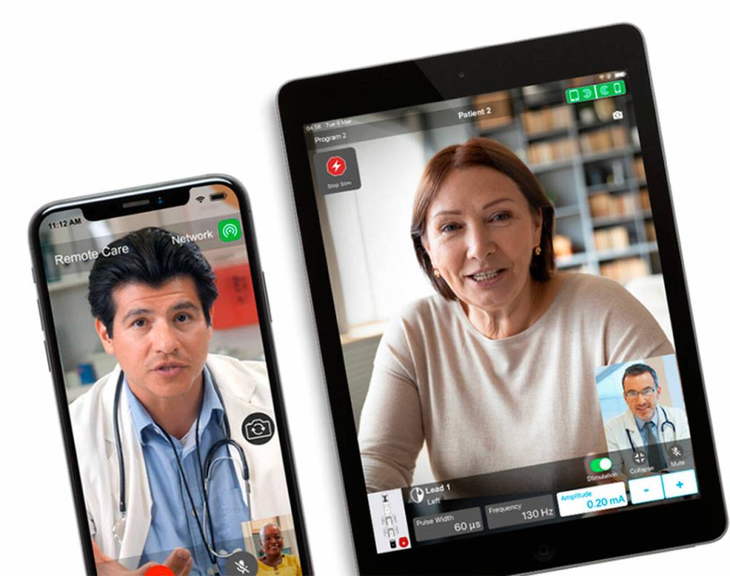 Jay Lee, an Abbott territory manager for Washington and Alaska, said the companys new Virtual Session allows patients with Deep Brain Stimulation to receive adjustments to their treatment remotely. (Patients like Cathie Osborne of Sequim) are able to receive programming from the comfort of their own home, Lee said. Photo courtesy of Abbott