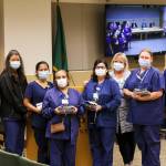 Pictured, from left, are Kathy Richison, Sena Bradow, Minda Dugan, Evelia Jacoba Sanchez, Blanca DeLeon, Julie Black, Sonye Woolsey and Jennifer Burkhardt. Photo courtesy of Olympic Medical Center