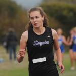 Sequims Anastasia Updike competes in a Sept. 29 Olympic League meet in Sequim. She placed 17th overall in 24:47. Sequim Gazette photo by Michael Dashiell