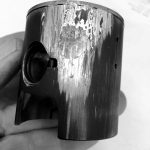 After cold seizure caused problems for the Tri Mac Speedsters, George and Alan McMurray used muriatic acid to help eat away aluminum deposits in their bikes cylinder and help the team earn not one but two records at the World Finals. Photo courtesy of George McMurray